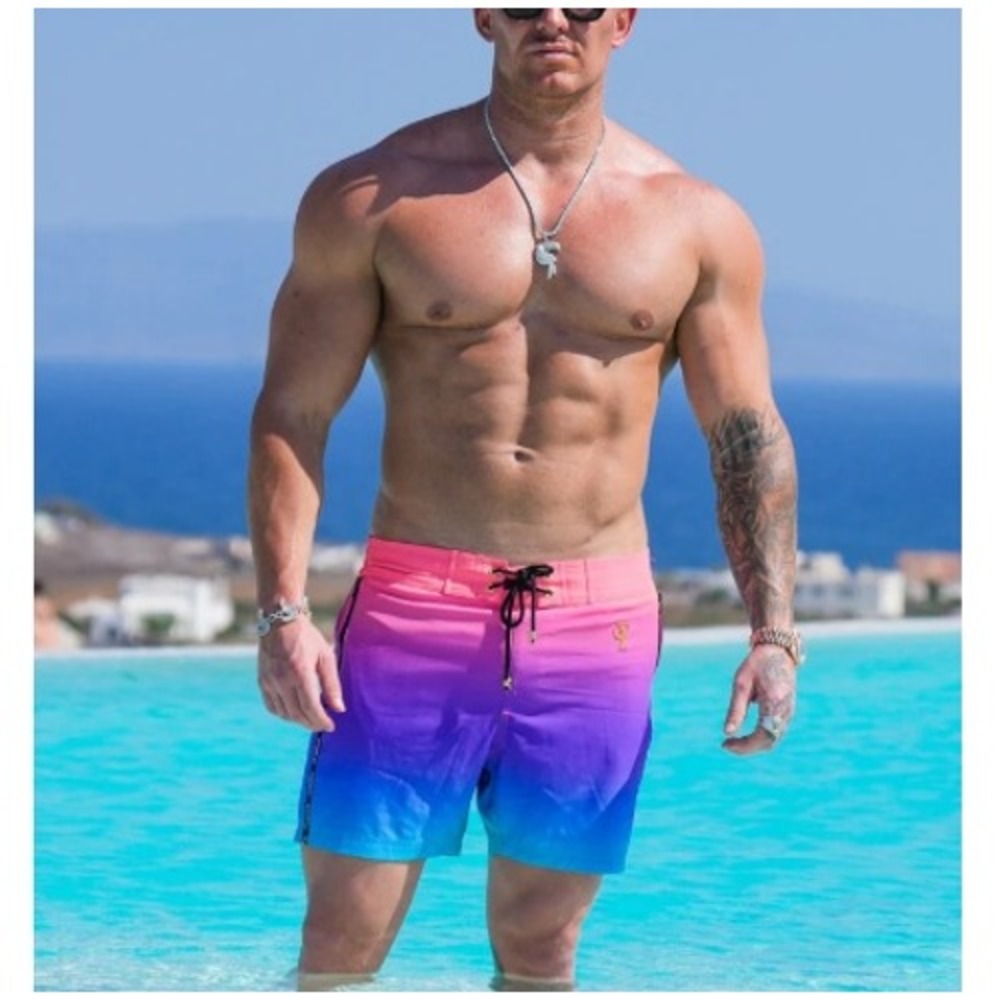 Tucann Men's Faded Coral 5" Faded Series Dusk Premium Swim Shorts Size L NWT